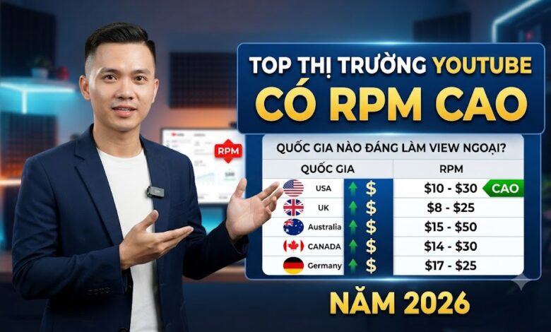 Top Thị Trường YouTube Có RPM Cao: Quốc Gia Nào Đáng Làm View Ngoại Trong Năm 2026?