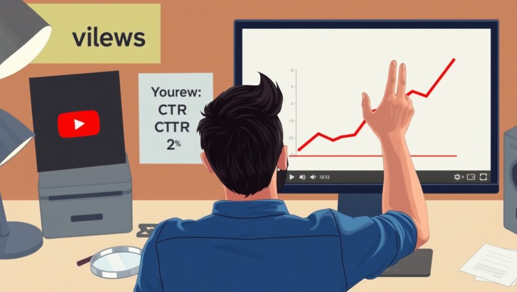Flux Schnell A YouTuber staring excitedly at a views graph on 0