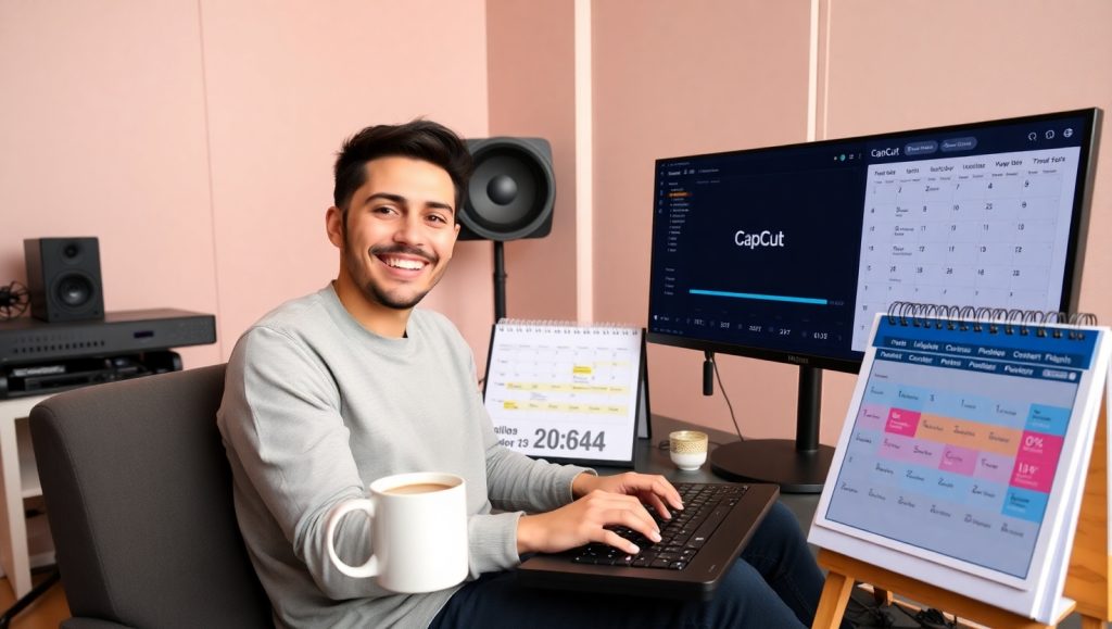 Flux Schnell A bright and energetic content creator with a war 2