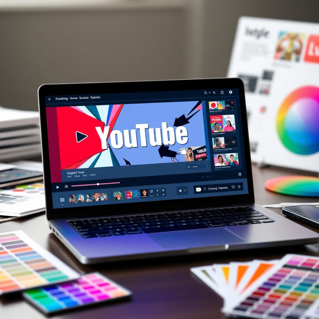 Flux Schnell A dynamic YouTube thumbnail template being design 1