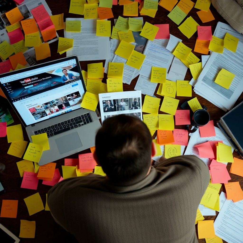 Cách dùng AI dịch và lồng tiếng để làm nội dung đa ngôn ngữ - Cách làm youtube view ngoại 8 Flux Schnell A stressedout content creator surrounded by scatt 3