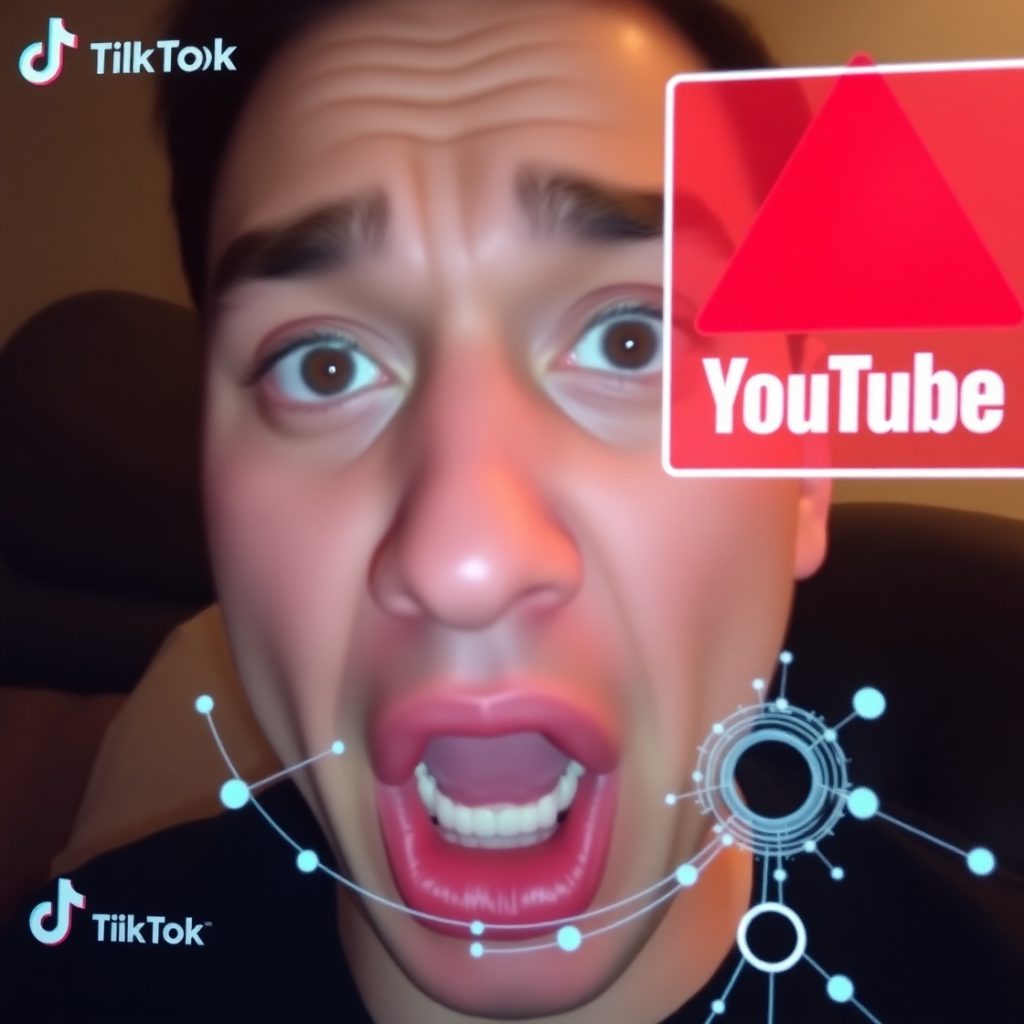 Flux Schnell A video frame capturing a moment of shock on a cr 0