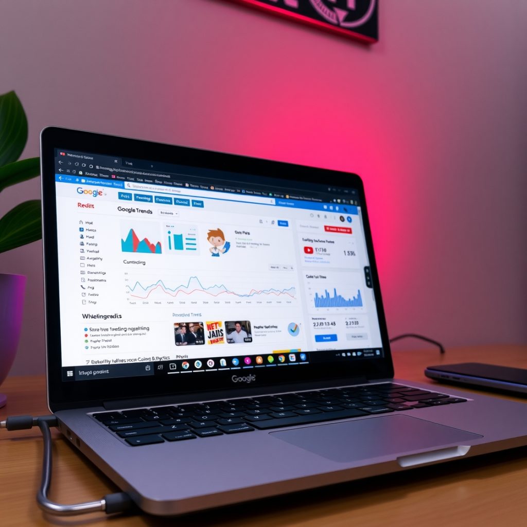 Xây Kênh YouTube View Ngoại Để Kiếm Tiền Đô: Hướng Dẫn Từ A-Z Dành Cho Người Muốn Làm Thật 6 Flux Schnell Mn hnh laptop m rng vi cc tab Google Trends Reddi 1