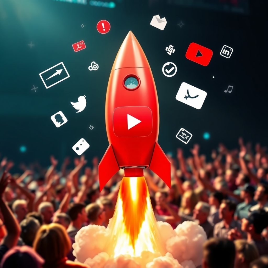 Làm Video Theo Trend Hay Xây Dựng Nội Dung Dài Hạn – Cách Làm Youtube View Ngoại 3 Flux Schnell A rocketshaped YouTube video thumbnail blasting o 1