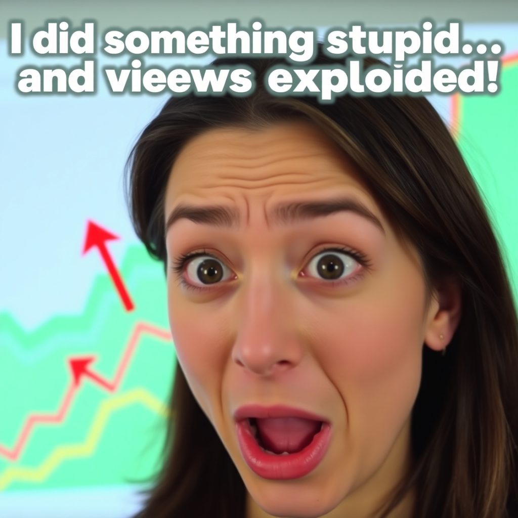 Tạo hiệu ứng giật tít trong đoạn mở đầu video để tăng CTR - Cách làm youtube view ngoại 6 Flux Schnell A surprised content creator with a headline float 1