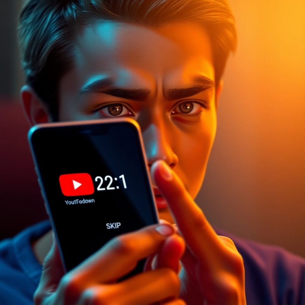 Tạo hiệu ứng giật tít trong đoạn mở đầu video để tăng CTR - Cách làm youtube view ngoại 3 Flux Schnell A young adult viewer with a focused expression in 1