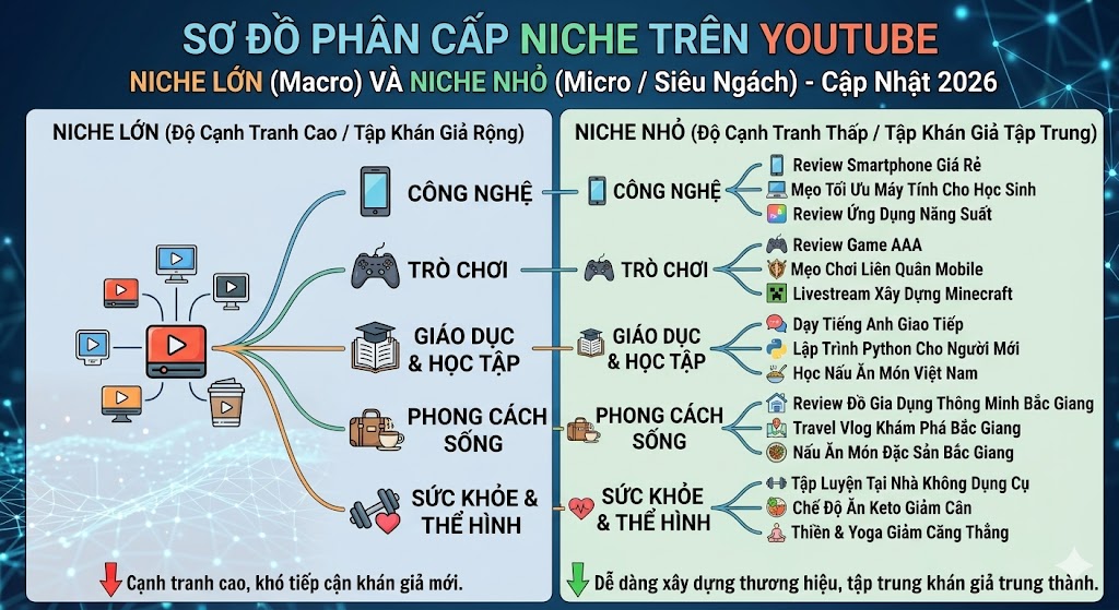 chiến lược sub niche youtube
