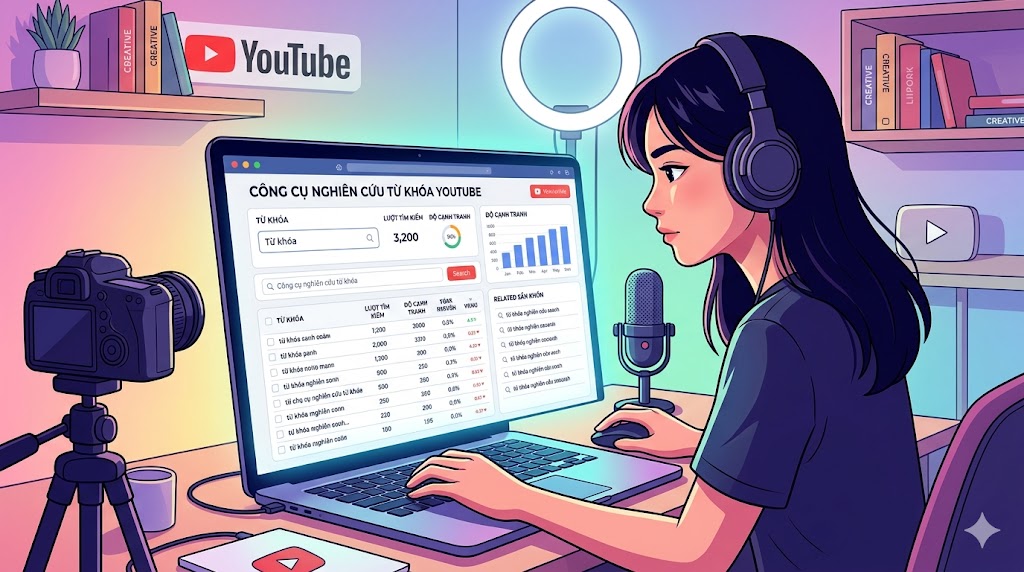 Tìm hiểu khi nào nên dùng từ khóa dài để làm tiêu đề YouTube, cách kiểm tra volume keyword và chiến lược SEO giúp video tăng CTR, retention và dễ được đề xuất hơn.