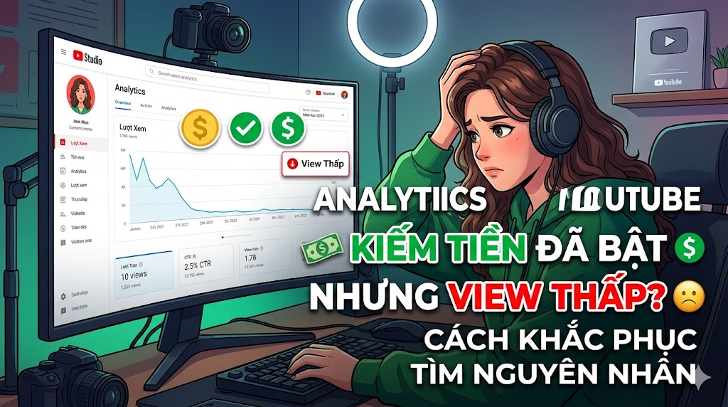 kênh bật kiếm tiền nhưng không có view