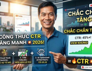Hướng dẫn kết hợp thumbnail và title để tăng CTR YouTube tối đa năm 2026. Công thức curiosity gap, psychology click và cách tránh thumbnail spam AI.