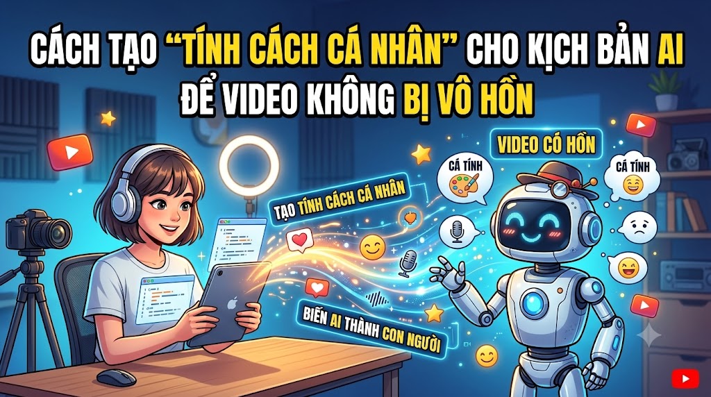Hướng dẫn cách biến kịch bản AI thành nội dung có cá tính riêng, tăng retention và tránh lỗi “content vô hồn” khi làm YouTube faceless.