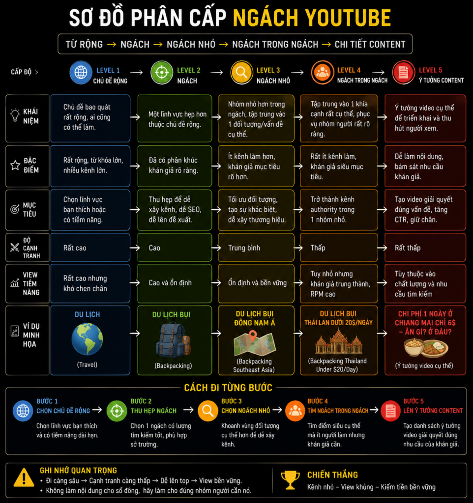 Sub niche youtube ít cạnh tranh