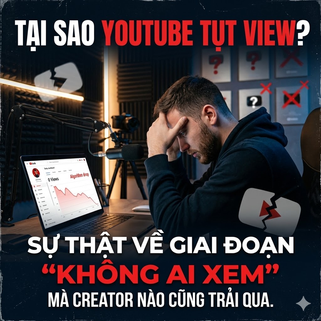 Tại Sao YouTube Tụt View? Sự Thật Về Giai Đoạn “Không Ai Xem” Mà Creator Nào Cũng Trải Qua