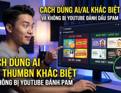 Hướng dẫn dùng AI tạo thumbnail YouTube độc bản năm 2026 mà không bị quét spam. Cách dùng 3D Render, tạo curiosity và tránh clone thumbnail đối thủ.