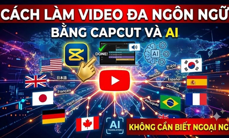 Hướng dẫn làm video đa ngôn ngữ bằng CapCut và AI từ A-Z. Không cần biết tiếng Anh vẫn có thể sản xuất video view ngoại chuyên nghiệp và kiếm tiền từ YouTube quốc tế.