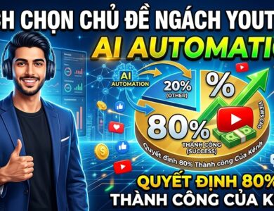 Hướng dẫn cách chọn chủ đề ngách YouTube AI Automation bằng 6 tiêu chí vàng, nguyên tắc phần lớn và chiến lược phân tích đối thủ để xây dựng kênh có RPM cao và phát triển bền vững.