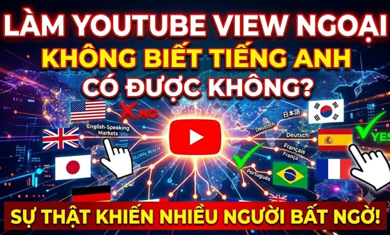 Không biết tiếng Anh vẫn làm YouTube view ngoại được không? Khám phá quy trình thực tế giúp nhiều creator xây dựng kênh quốc tế bằng AI và kiếm thu nhập cao từ thị trường nước ngoài.