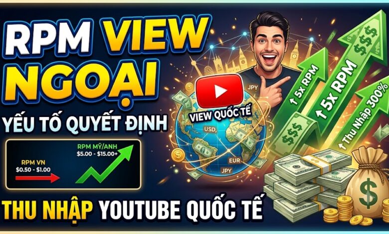 RPM view ngoại ảnh hưởng như thế nào đến doanh thu YouTube? Tìm hiểu cách xây dựng nội dung, bản địa hóa tiêu đề và tiếp cận đúng khán giả để phát triển kênh bền vững.