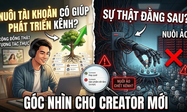 Nuôi tài khoản YouTube là gì? Tìm hiểu những rủi ro của việc tạo tương tác nhân tạo và các phương pháp xây dựng tín hiệu khán giả thật giúp kênh phát triển bền vững.