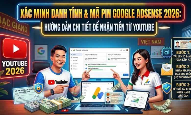 Hướng dẫn xác minh danh tính, mã PIN Google AdSense và khai báo thuế đúng cách để nhận tiền từ YouTube. Tránh những lỗi phổ biến khiến thanh toán bị giữ hoặc chậm xử lý.