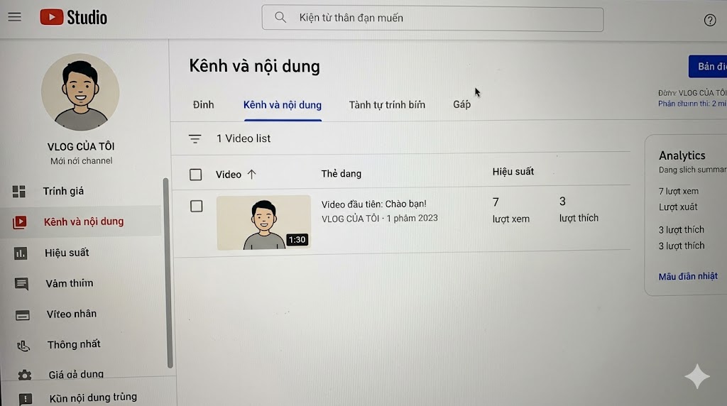 đăng video YouTube đầu tiên dù chưa có nhiều lượt xem