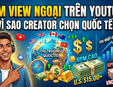 RPM view ngoại luôn được đánh giá cao hơn thị trường Việt Nam. Tìm hiểu lý do, cách tối ưu tệp khán giả và chiến lược xây dựng kênh YouTube hướng đến doanh thu bền vững.