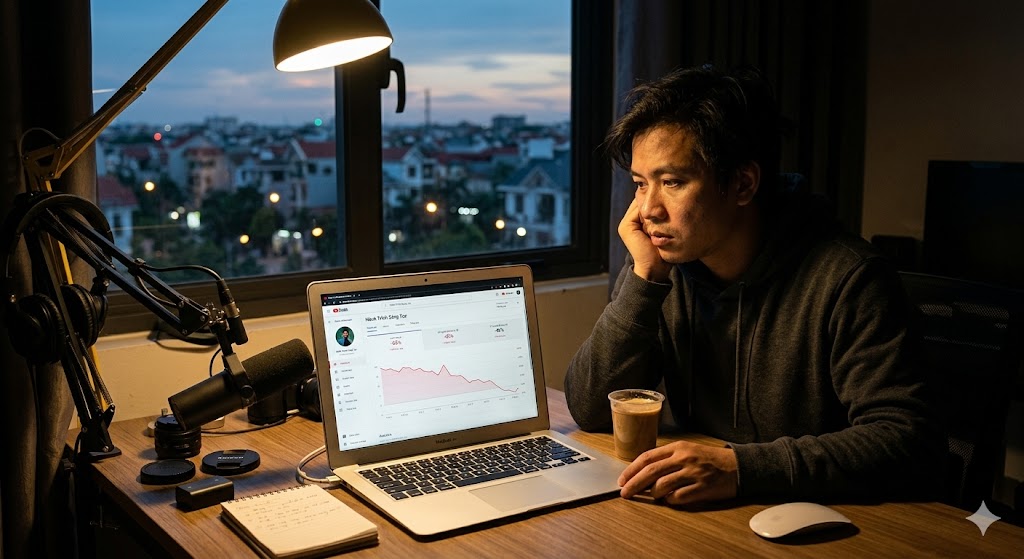 kênh youtube tụt view sau một đêm