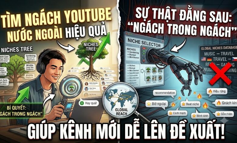 Tìm hiểu cách tìm ngách YouTube nước ngoài theo phương pháp "ngách trong ngách" của Phúc BANI. Hướng dẫn chi tiết cách chọn niche ít cạnh tranh, nhiều view và dễ bật kiếm tiền.