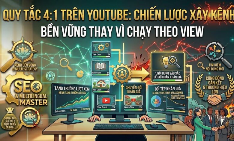 Quy tắc 4:1 là gì? Tìm hiểu chiến lược cân bằng giữa nội dung evergreen và nội dung tạo đột phá để xây dựng kênh YouTube phát triển ổn định và lâu dài.