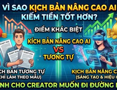 Khám phá lý do kịch bản nâng cao AI mang lại hiệu quả kinh tế cao hơn kịch bản tương tự, giúp tăng giá trị nội dung, giữ chân người xem và xây dựng kênh YouTube bền vững.