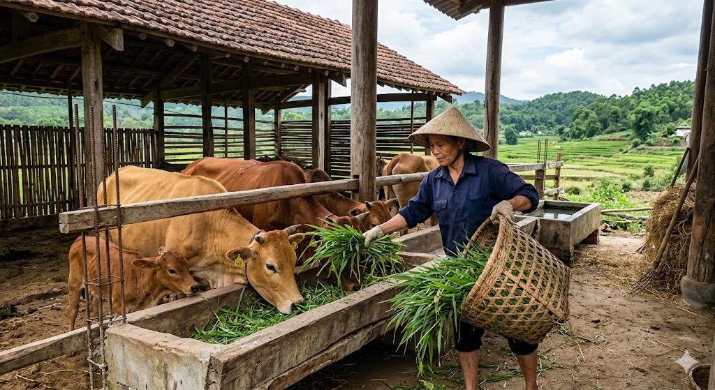ký ức tuổi thơ ở quê và con bê của gia đình