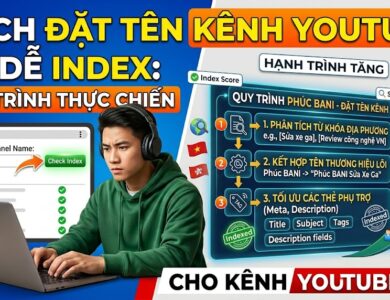 Hướng dẫn cách đặt tên kênh YouTube giúp thuật toán nhận diện nhanh hơn, tránh trùng lặp với đối thủ và tối ưu khả năng Index cho kênh mới theo quy trình thực chiến.