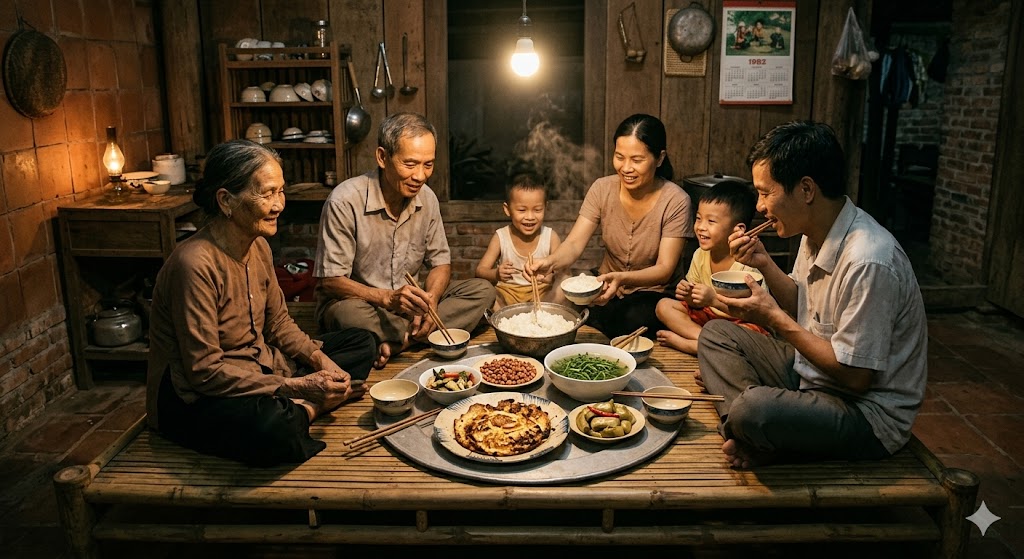 bữa cơm gia đình đơn giản