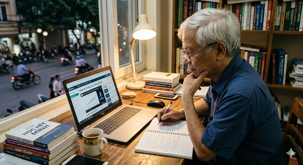 người lớn tuổi học youtube kiếm tiền online