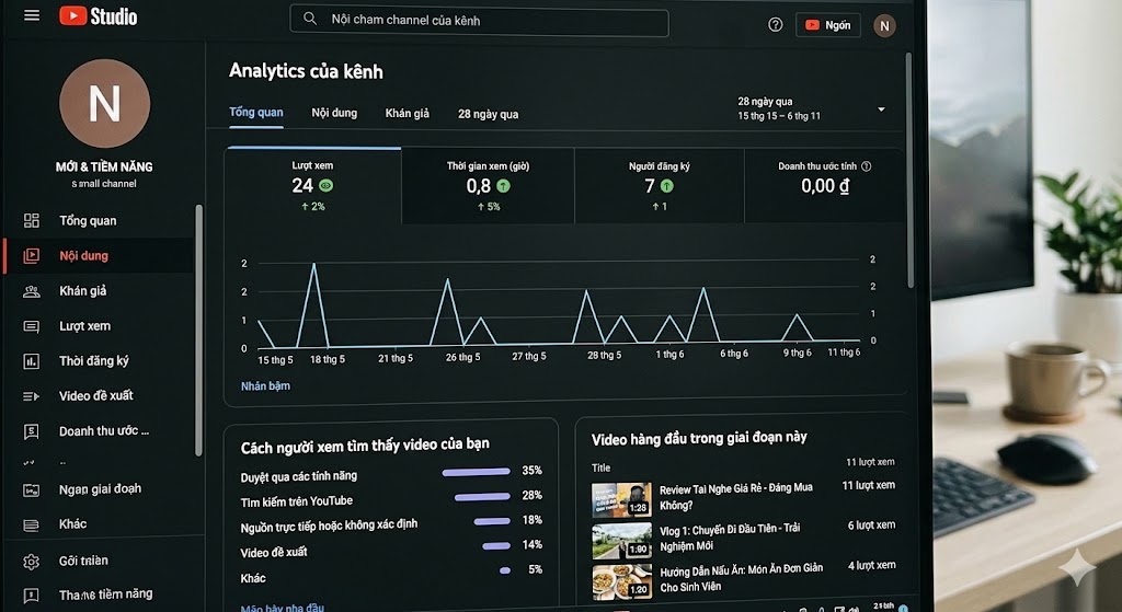 kênh youtube mới ít view khiến creator dễ nản
