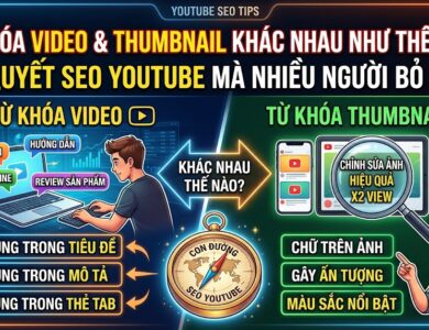 Phân biệt từ khóa video và từ khóa thumbnail trên YouTube, hiểu đúng mô hình hình phễu SEO để tăng lượt hiển thị, CTR và tiếp cận đúng đối tượng người xem.