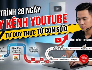 Khám phá lộ trình 28 ngày xây dựng kênh YouTube từ con số 0. Hướng dẫn từng bước từ nghiên cứu ngách, sản xuất nội dung, SEO video đến phân tích dữ liệu để phát triển kênh bền vững.