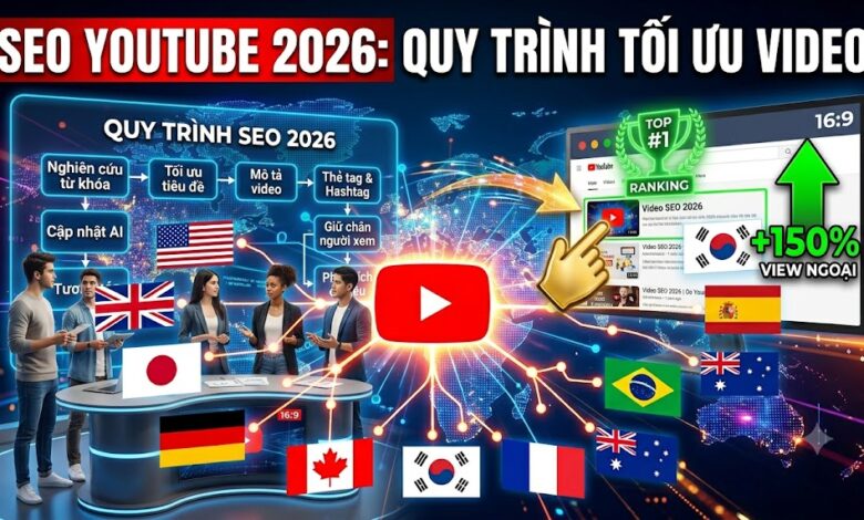 Khám phá quy trình SEO YouTube 2026 từ SEO thô, nghiên cứu từ khóa bằng AI, tối ưu metadata, thumbnail CTR cao đến chiến lược tương tác giúp video tăng cơ hội xuất hiện trên tìm kiếm và đề xuất.