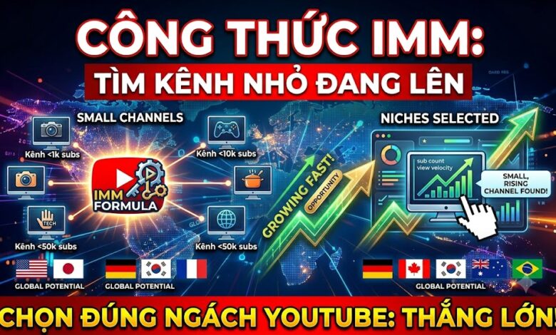 Khám phá công thức IMM giúp tìm kênh nhỏ đang tăng trưởng mạnh để xác định ngách YouTube tiềm năng. Học cách kết hợp dữ liệu từ kênh lớn và kênh nhỏ để giảm rủi ro khi xây kênh mới.