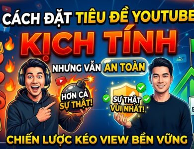 Hướng dẫn cách đặt tiêu đề YouTube vừa kịch tính vừa an toàn bằng chiến lược kết hợp từ khóa, tỷ lệ nội dung 4:1, Moment Stop Top và tối ưu SEO để tăng CTR bền vững.