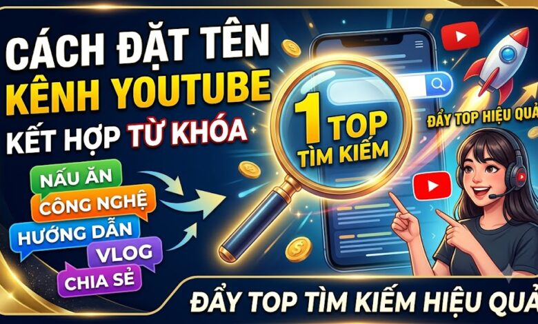 Khám phá công thức đặt tên kênh YouTube kết hợp từ khóa giúp tăng khả năng xuất hiện trên tìm kiếm, xây dựng thương hiệu và tối ưu SEO ngay từ bước đầu tiên.