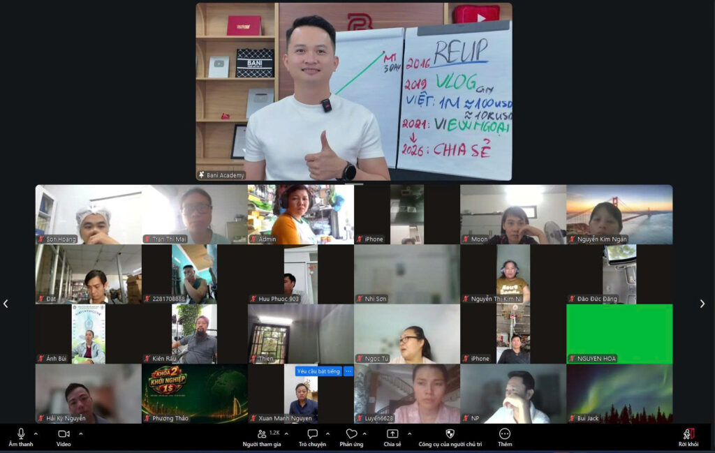 lớp học zoom xây kênh youtube online