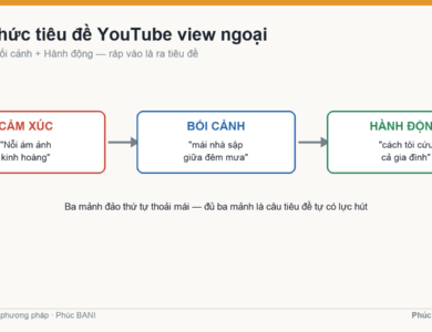 Công thức tiêu đề YouTube view ngoại: Cảm xúc cộng Bối cảnh cộng Hành động