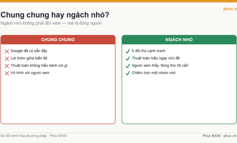 Chung chung so với ngách nhỏ