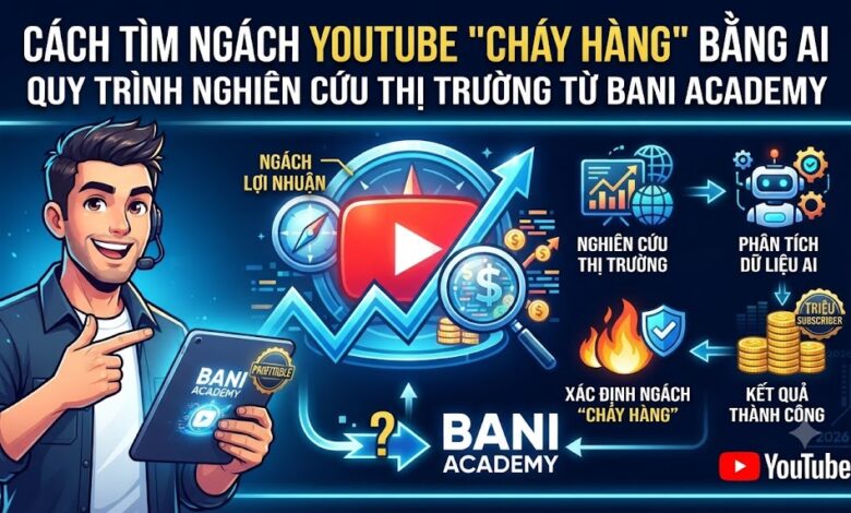 Cách tìm ngách YouTube "cháy hàng" bằng AI: Quy trình nghiên cứu thị trường từ Bani Academy