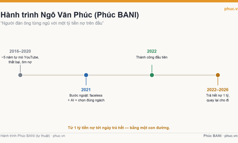 Dòng thời gian hành trình Phúc BANI từ nợ 1 tỷ đến trả hết nợ