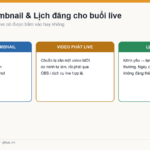 Tiêu đề, thumbnail và lịch đăng cho buổi livestream cứu kênh