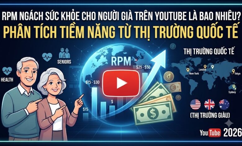 RPM ngách Sức khỏe cho người già trên YouTube là bao nhiêu? Phân tích tiềm năng từ thị trường quốc tế