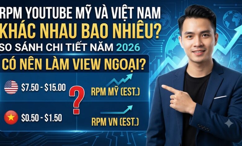 RPM YouTube Mỹ Và Việt Nam Khác Nhau Bao Nhiêu? Có Nên Làm View Ngoại Trong Năm 2026?