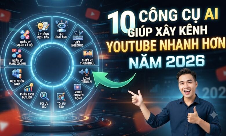 10 Công Cụ AI Giúp Xây Kênh YouTube Nhanh Hơn Năm 2026